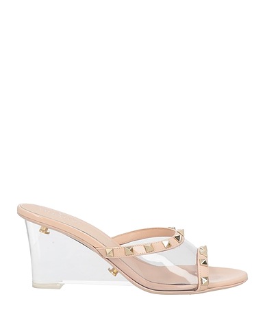 VALENTINO GARAVANI Sandals Cream Leather, PVC - Polyvinyl chloride