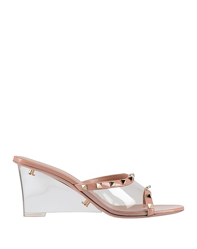 VALENTINO GARAVANI Sandals Blush Leather, PVC - Polyvinyl chloride