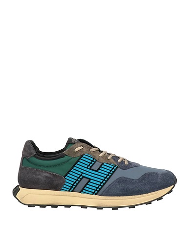 HOGAN Sneakers Taubenblau Leder, Gewebefasern