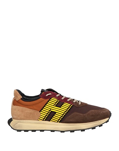 HOGAN Sneakers Braun Leder, Gewebefasern