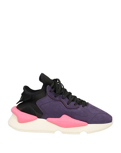Y-3 Sneakers Dark purple Leather, Textile fibers