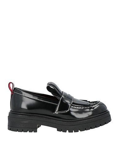 MAX&Co. Loafers Black 100% Polyester, Polyurethane coated