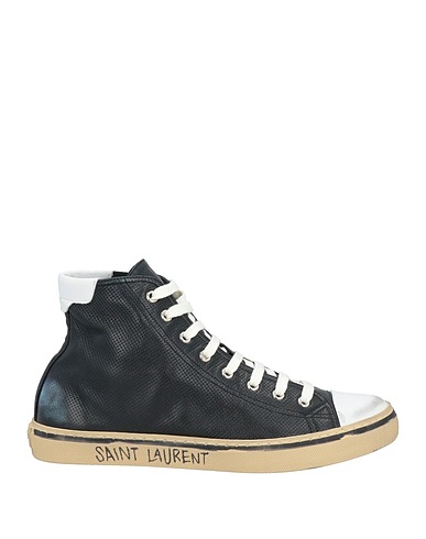 SAINT LAURENT Sneakers Black Leather, Other Fibres