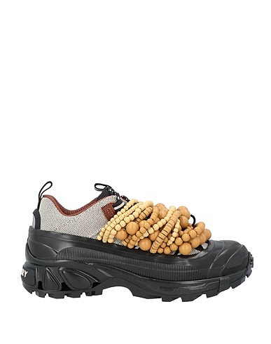 BURBERRY Sneakers Beige Calfskin, Textile fibres