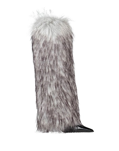 DOLCE&GABBANA Stiefel Grau Gewebefasern, Leder