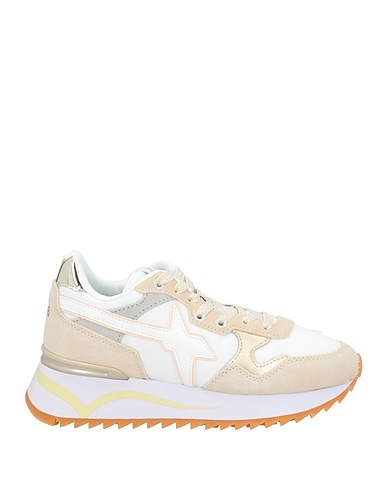 W6YZ Sneakers Beige Calfskin, Textile fibres