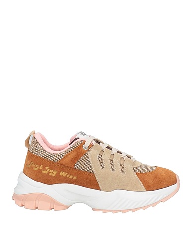 W6YZ Sneakers Brown Leather, Textile fibers