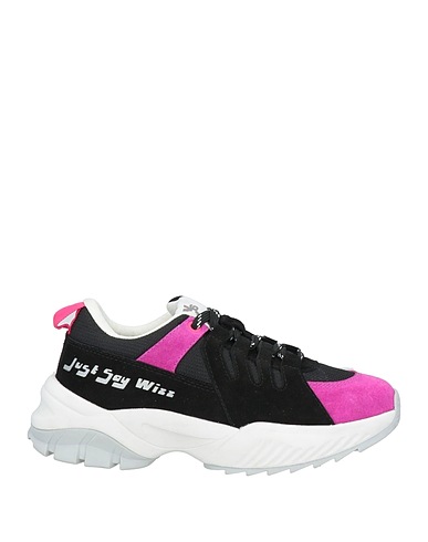 W6YZ Sneakers Black Leather, Textile fibres