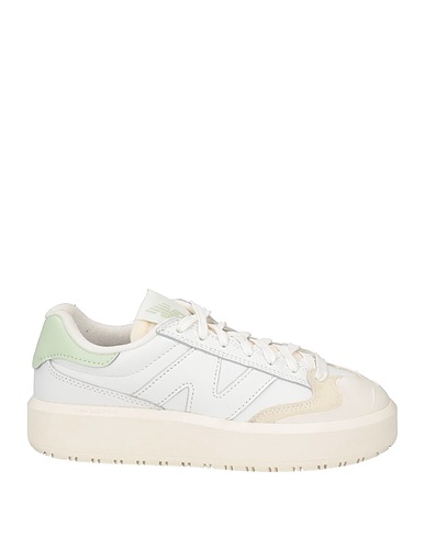 NEW BALANCE Sneakers White Leather, Textile fibres