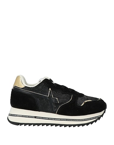 W6YZ Sneakers Black Leather, Textile fibres