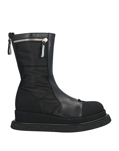 PREMIATA Ankle boot Black Leather, Textile fibers