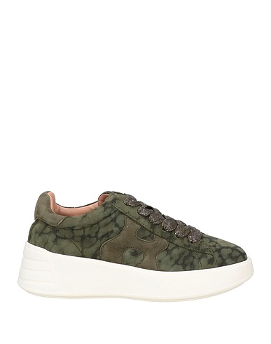 HOGAN Sneakers Military green Leather
