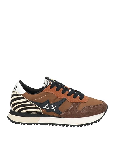 SUN 68 Sneakers Dunkelbraun Leder, Gewebefasern
