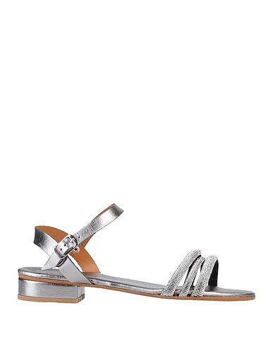 VINCENT VEGA Sandals Silver Leather