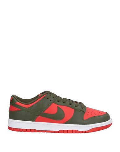 NIKE Sneakers Military green Leather, Textile fibres