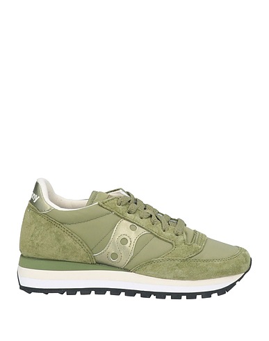 SAUCONY Sneakers Military green Leather, Textile fibres