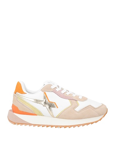W6YZ Sneakers White Leather, Textile fibers