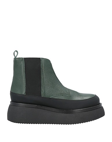 POLLINI Ankle boot Dark green Leather