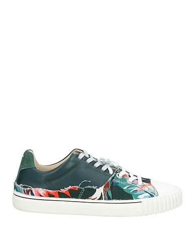 MAISON MARGIELA Sneakers Dark green Leather, Textile fibres