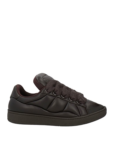 LANVIN Sneakers Dark brown 100% Lambskin, Polyester