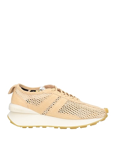 LANVIN Sneakers Beige Leather, Textile fibers