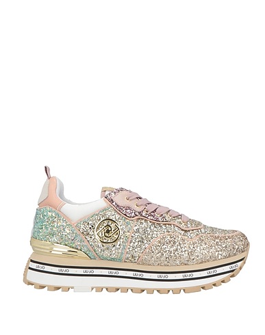 LIU •JO Sneakers Platinum Textile fibres, Leather
