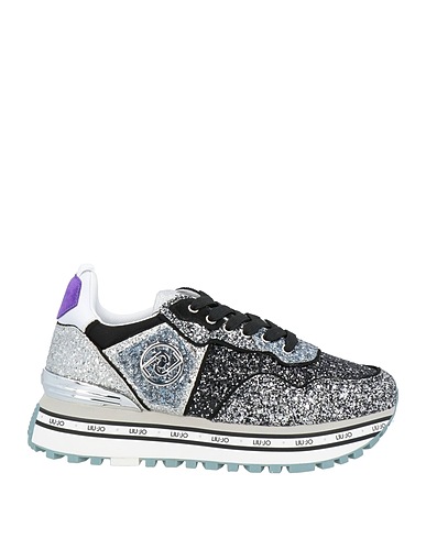 LIU •JO Sneakers Argento Fibre tessili, Pelle
