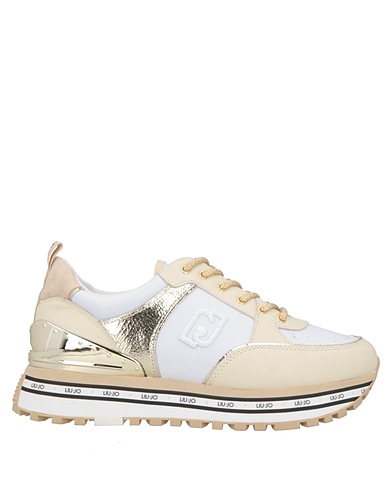 LIU •JO Sneakers Beige Leather, Textile fibers
