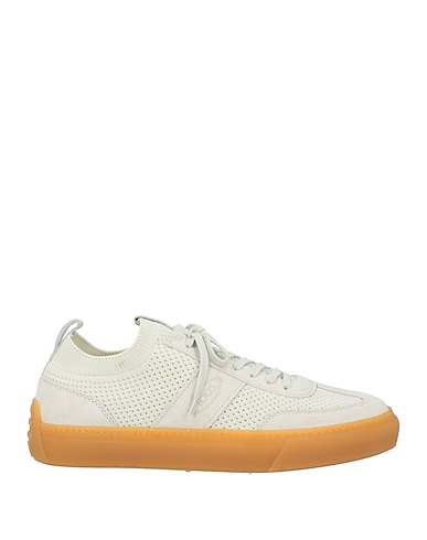 TOD'S Sneakers Cream Leather, Textile fibers