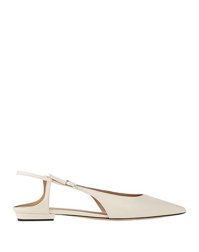 EMPORIO ARMANI Ballet flats Off white Leather