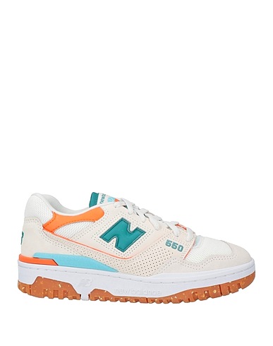 NEW BALANCE Sneakers Off white Leather, Textile fibers