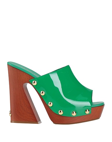 DOLCE&GABBANA Mules and clogs Emerald green 100% Calfskin