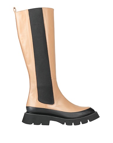 EVALUNA Boots Light brown Leather, Textile fibres