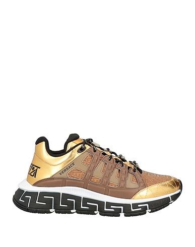 VERSACE Sneakers Gold Leder, Gewebefasern