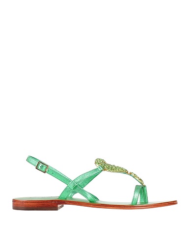 EMANUÉLLE VEE Flip flops Green Leather
