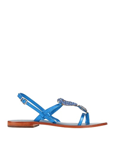 EMANUÉLLE VEE Flip flops Blue Leather