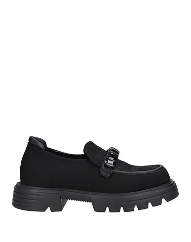 JEANNOT Loafers Black Leather, Textile fibres
