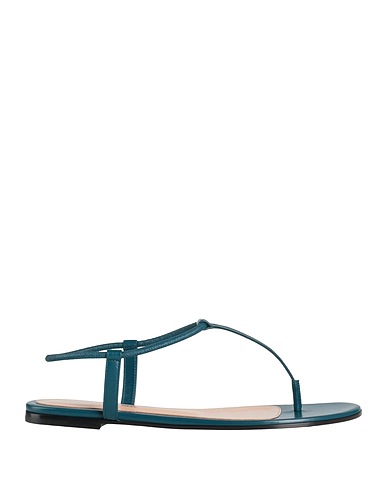 GIANVITO ROSSI Flip flops Deep teal Leather