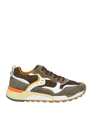 VOILE BLANCHE Sneakers Military green Leather, Textile fibres
