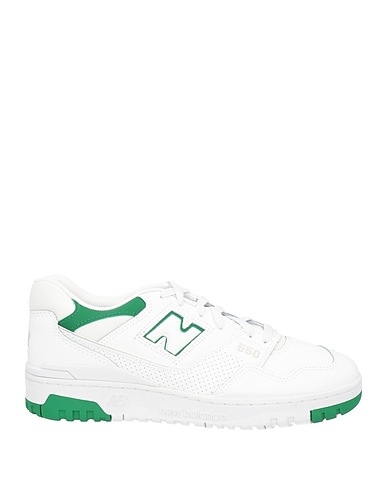 NEW BALANCE Sneakers White Leather, Textile fibers