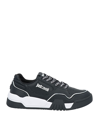 JUST CAVALLI Sneakers NERO Leather, Textile fibres