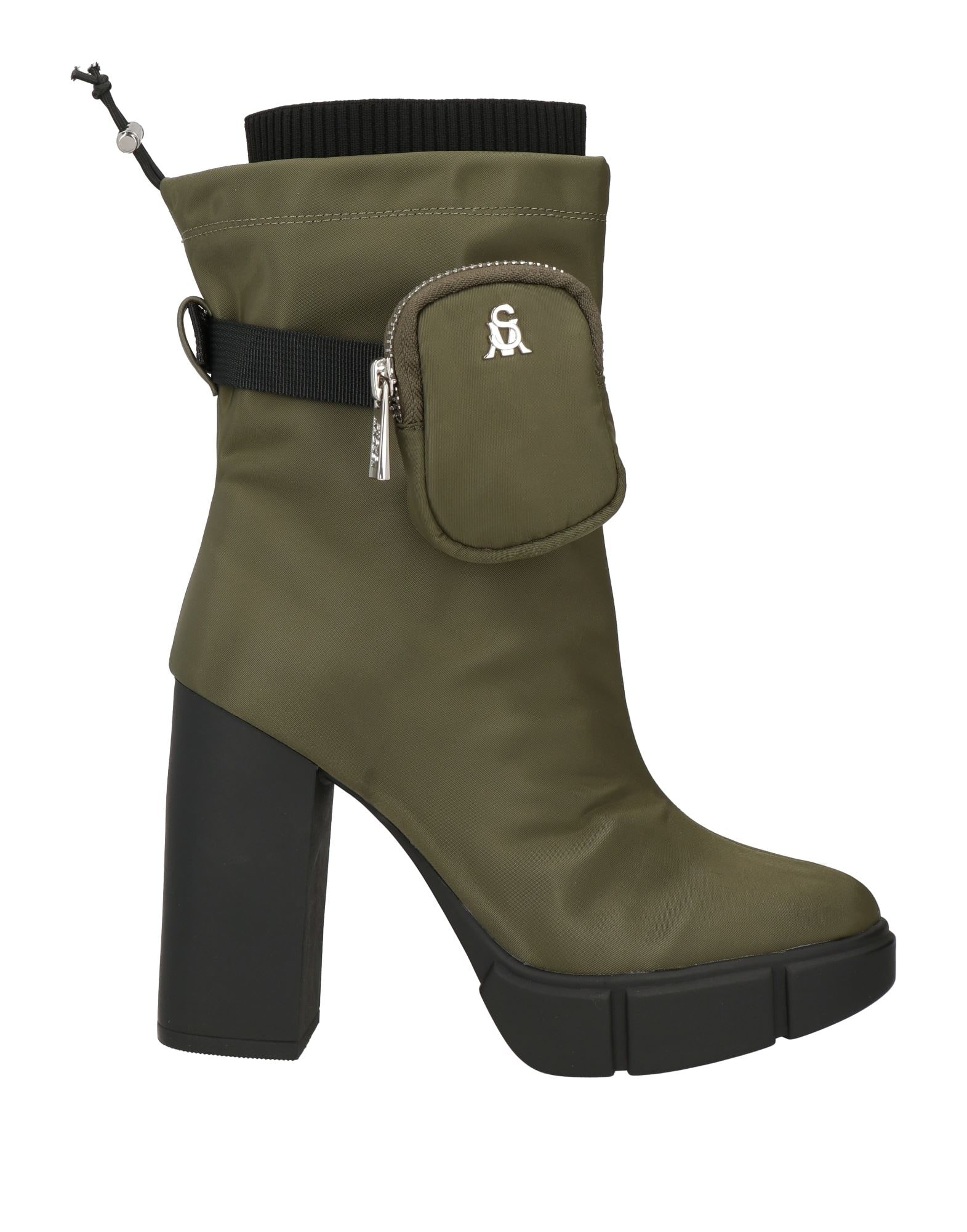 【STEVE MADDEN 】レザー ジェオメトリックヒールショートブーツ STEVEMADDEN-INTL_EN-