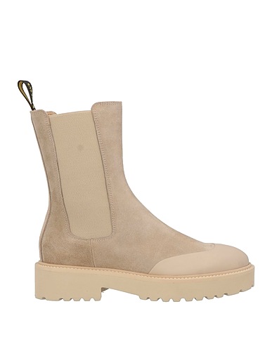 DOUCAL'S Ankle boot Light grey Leather, Textile fibers
