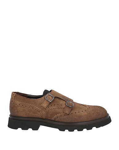 DOUCAL'S Loafers Khaki Leather, Textile fibers