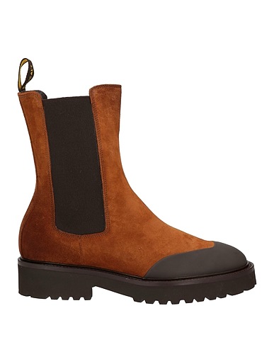 DOUCAL'S Ankle boot Tan Leather, Textile fibers