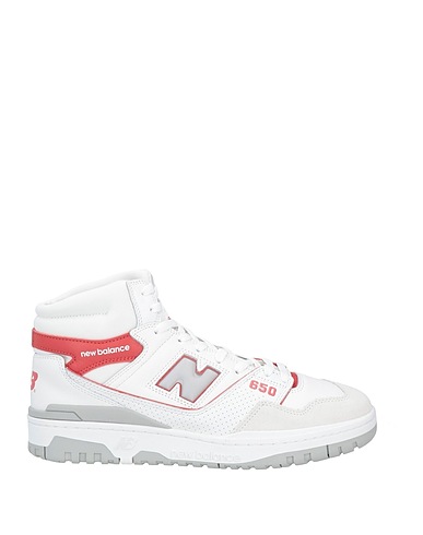 NEW BALANCE Sneakers White Leather, Textile fibres