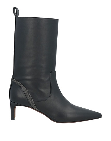 BRUNELLO CUCINELLI Ankle boot Black Leather, Brass