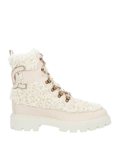TOD'S Ankle boot Cream Calfskin, Textile fibres