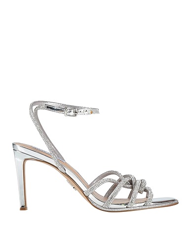 STEVE MADDEN Sandals Silver Textile fibres