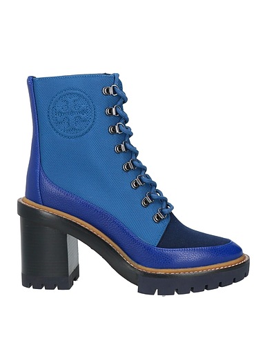 TORY BURCH Ankle boot Azure Leather, Textile fibres